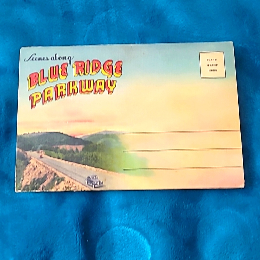 Vintage scenes along blue ridge parkway souvenir folder